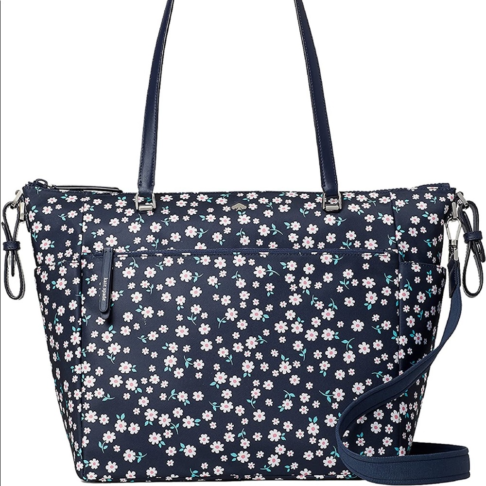 Kate Spade Jae Fleurette Toss Floral Baby Tote Bag Blue NWT